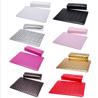 PU Leather Nail Art Hand Pillow & Mat Set, Waterproof, Durable, 8 Colors Available