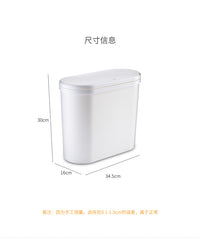 Nordic Style Press-Top Trash Can with Lid for Office Kitchen Bathroom