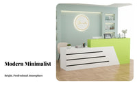 Modern Reception Desk Easy to Clean Cashier Checkout Counter Scratch Resistant High Gloss Front Desk for Receptionists, Store Owners, Company Entrance