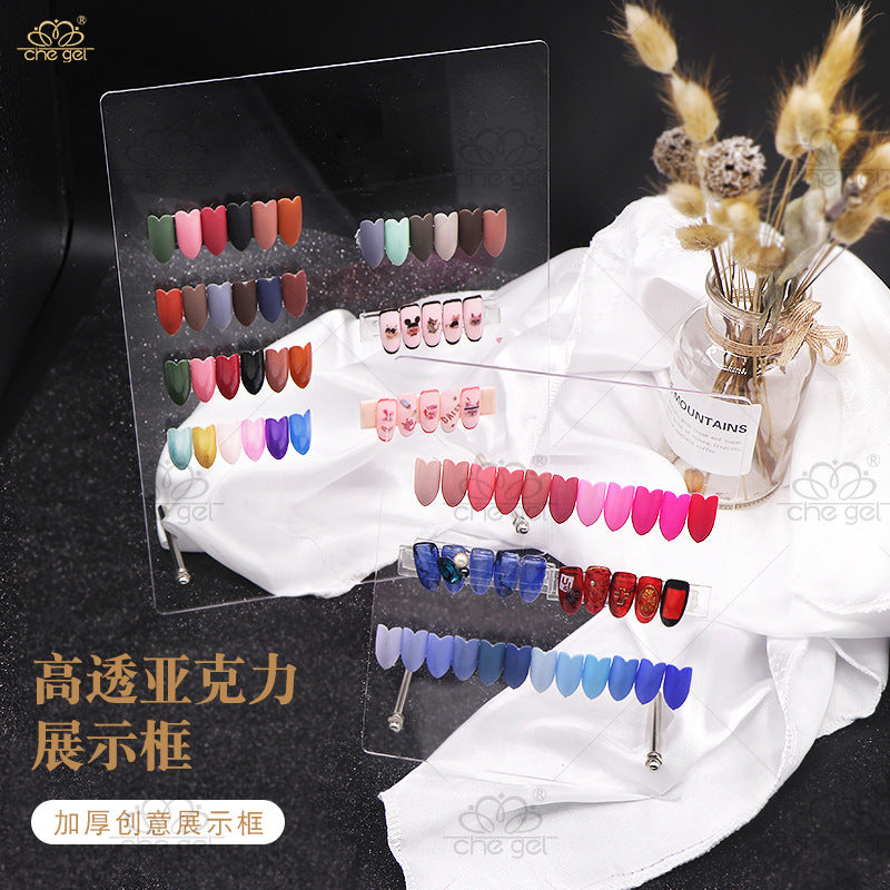 Japanese Style Clear Acrylic Nail Art Display Board for Gel Polish Color Cards and Nail Tips