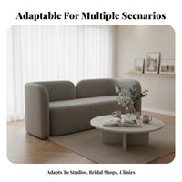 CumulusShaped Sofa and Chair Set Creamy Stylistic Reception Furniture Curved Design Seating Group for Patients, Guests, Bridal Shop, Lounge Area, Salon