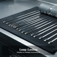 100 Pieces Stainless Steel Cord Tie Rust Resistant Stainless Steel Cord Ties Automatic-Locking Metal Ties Rust Resistant Metal