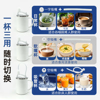 老人护理杯不锈钢卧床护理杯喂食器流食杯病人护理杯防呛防漏杯子
