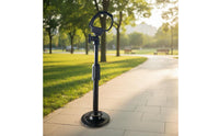 Looped Strap Electric Wind Instrument Stand Metal Telescopic Support Stand Black Finish Aerophone Holder Circular Base for Practice, Performance