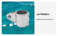 Triangle Sliding Cap Stainless Steel Bimini Fitting Cover Tube Slide Rustproof Stainless Steel Jaw Slide