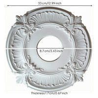 Concentric Rings PU Ceiling Plate Beaded Border Split Ceiling Plate Two-Piece