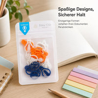 Cute Cartoon Shaped Paper Clips, 24-Pack Plastic Bookmark Clips for Office and School