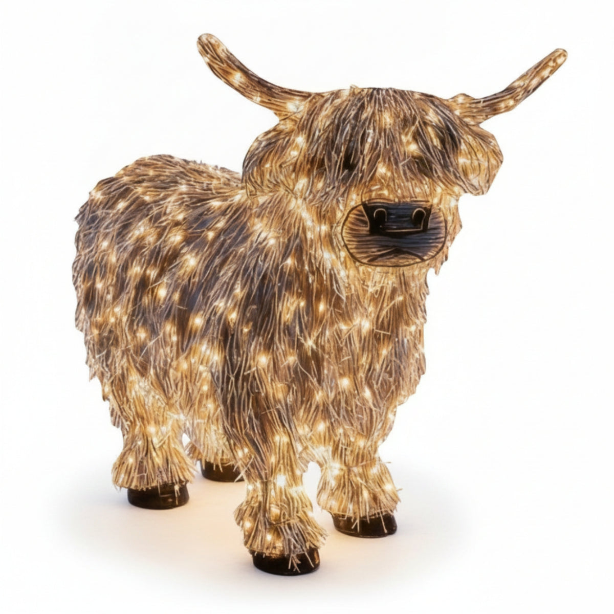 Scottish Cattle Statue with Outdoor Cow Sculpture Garden Decor for Tabletop