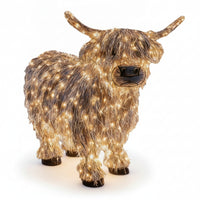 Scottish Cattle Statue with Outdoor Cow Sculpture Garden Decor for Tabletop