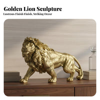 Resin Lion Sculpture European Design Resin Lion Figurine Creature Figurine Symbol of Strength Symbol Decoration Collectible