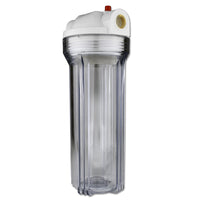 10-inch Water Filter Housing with Pressure Release Valve, Transparent Thickened AS Material
