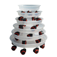 Clear Resin Plant Pot Mover with Universal Wheels