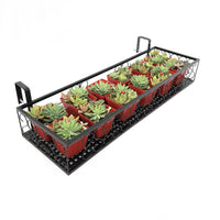 Balcony Railing Hanging Planter Rack - Double-Layer Iron Art Shelf for Indoor Plants & Succulents