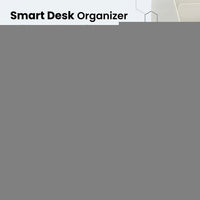 Desktop Book Stand Organizer with Drawer and Pen Holder, Desk Storage for Office Supplies, Large Table Top with Compartments for Students
