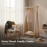 Easy Assembly Unobstructedstanding Garment Rack Multi-Functional Triangular-Frame Clothes Rack with Shelf Long-Lasting Structure Clothing Stand Small Footprint for Renters, Homeowners, Students, Bedroom, Entryway, Apartment, Dorm Room