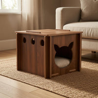 Wooden Square Feline House Ventilated Indoor Feline House Flat Top