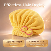 Hair Towel Wrap for Women with Quick Dry Coral Fleece, Absorbent Head for After Shower, Lightweight Bow Knot Design