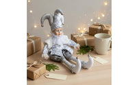 Shelf Sitter Doll European Style Sitting Clown Figurine Great Gift Idea Christmas Harlequin Doll for Tabletop, Mantelpiece