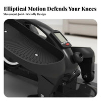 Adjustable Resistance Mini Elliptical Machine Compact Design Portable Stepper Machine Low Effect Mini Elliptical Leg Exerciser Use Sitting or Standing for Seniors, Office Workers