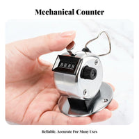 Stainless Steel Tally Counter Smooth Clicking Action 4-Digit Number Tally Device for Warehouse