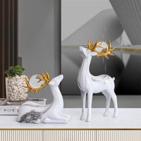 Crystal Ball Elk Figurine, Nordic Modern Luxury, for Living Room or Gift