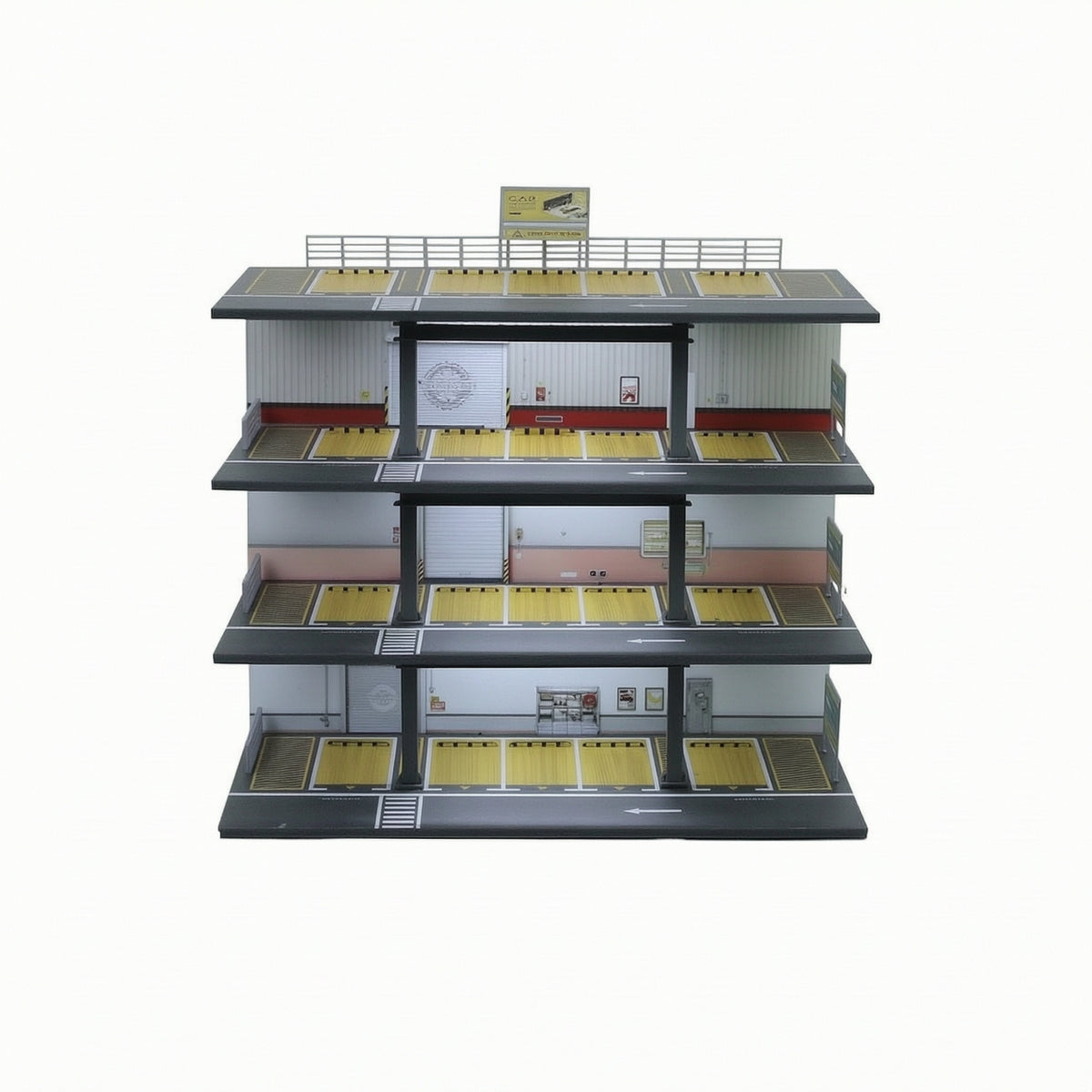 Parking Garage Diorama Die-Cast Model Car Display Steel-Frame Parking Garage Model for Collectors