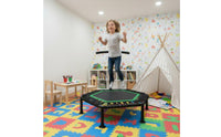 Hexagonal Mini Trampoline Adjustable Handlebar Kids Trampoline with Handle Indoor Young Child Coil Toy Stable Frame for Home Use
