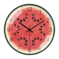 Easy to Install Fruit Wall Clock Modern Design Silent Quartz Clock for Gift Givers, Office Workers, Living Room, Bedroom, Classroom