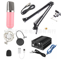 BM-700 Condenser Microphone Kit with Pop Filter and USB Power for Computer KTV