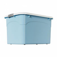 Oversized Plastic Storage Box with Wheels, High Capacity Organizer, Hinged Lid, Dustproof, Home Clothes and Quilt Storage