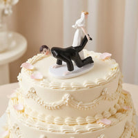 Wedding Cake Topper with Bride and Groom Sweet Wedding Cake Topper Long Ornament for Newlyweds
