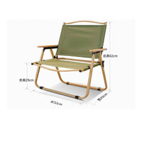 Foldable Folding Chair with Wooden Armrests Wear-Resistant Folding Camping Chair Long-Lasting Furniture Stable for Fishing