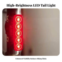 High Brightness LED Bike Tail Light Multi-Mode Rechargeable Cycle Rear Light Long Battery Life for Adults, Kids, Commuting, Helmet, Hiking
