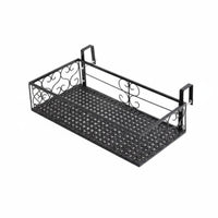 Space-Saving Hanging ing Rack Easy Installation over-the Pot Basket lattice Design Balcony Shelf Weather-Resistant for Apartment Dwellers, Home Decorators, Homeowners, Fence, Patio, Porch
