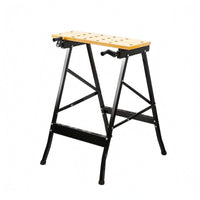 Folding Workbench Metal Frame Portable Workbench Round Holes Shop Gear for Carpentry