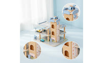 Pastel Wooden Parking Garage Playset Parking Garage with Ramps Smooth Play Set Compatible for Children, Toddlers, Daycare