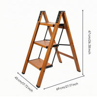 Step Ladder with Wide Pedals Reinforced Folding Step Ladder Compact Space-Saving for Homeowners, Kitchen, Pantry