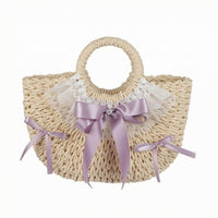Handbag Bow Trapezoid Handbag Woven Fashion Accessory