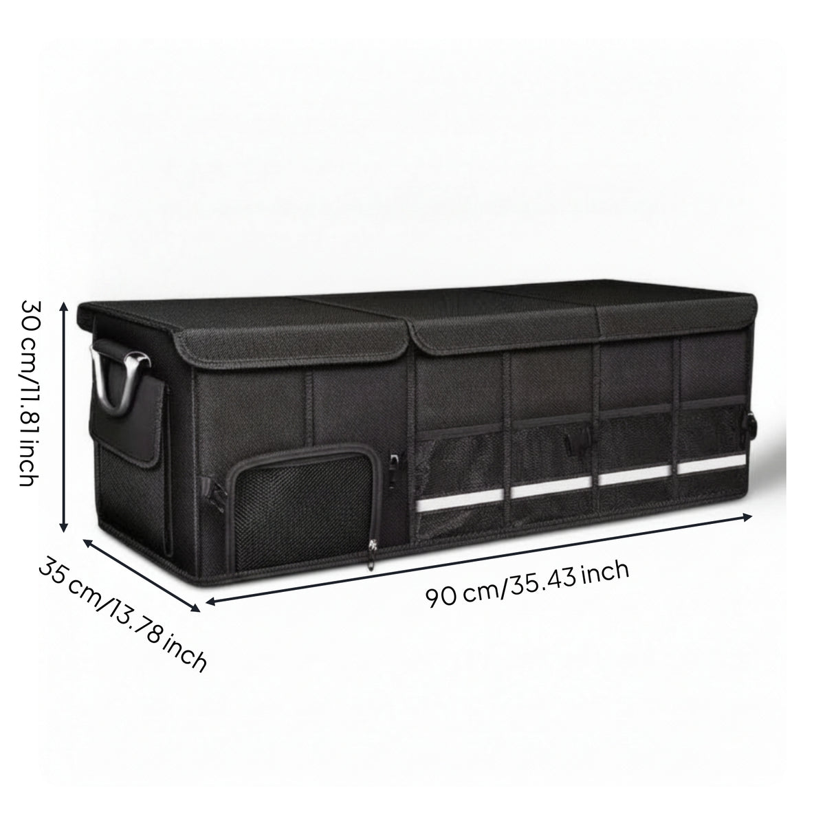 Collapsible Car Trunk Organizer with Lid Portable Car Trunk Organizer Sturdy Cargo Storage Box with Lid Heavy-Duty for Camping