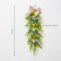 Easter Wreaths for Front Door, Easter Garland Hanging, Easter Egg Garland Colorful Easter Garland Lively Colors Mantlepiece Flower Vine for DIY Crafters, Homeowners, Mantelpiece, Fireplace Mantle, Doorway