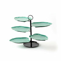 5-Tier Ceramic Stand Sturdy Construction Tiered Serving Tray Easy to Clean