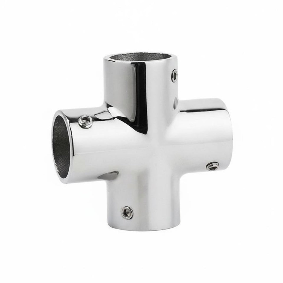 Boat Handrail Cross Connector 4-Way Cross Tube Connector 90 Degree Quadruple Pipe Fitting Rust Resistant for Boater S