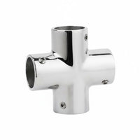 Boat Handrail Cross Connector 4-Way Cross Tube Connector 90 Degree Quadruple Pipe Fitting Rust Resistant for Boater S