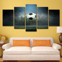 5 Piece Soccer Canvas Wall Art for Home Decor