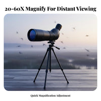 20-60x60 Spotting Large 60mm Objective Lens Variable Power Spotting Crisp Optics High Power Variable Power Monocular for Field Observer S Range
