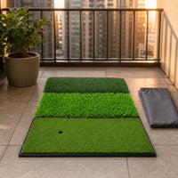 Foldable Golf Hitting Mat Three-Section Indoor Golf Practice Mat Tear-Resistant