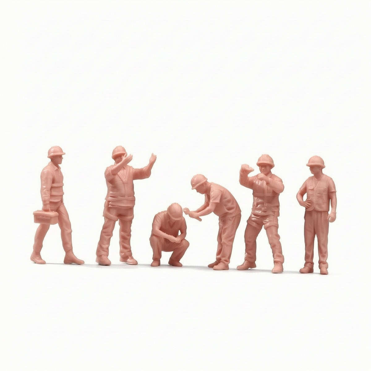 6 Pieces Miniature Construction Worker Figures Tiny Figurines Diorama Figures for Dioramas