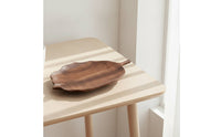 Wooden Leaf Design Tray Walnut Wooden Tray with Carved Texture Handmade for Hosts, Decorators, Tea Time, Tabletop Styling