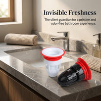 Silicone Drain Cover Odor for Shower, Floor Seal Stopper for Homeowners, TPR ABS Material Black Round Design