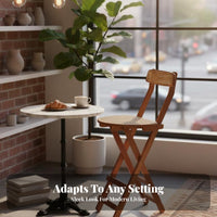 Foldable Folding Stool with Woven rearrest French & design Folding Counter Stool with rearrest Southeast Asian influenced Tall Chair Space-Saving for Cafe Owners, Restaurant Managers, Dessert Shop, Kitchen Island, events, Balcony